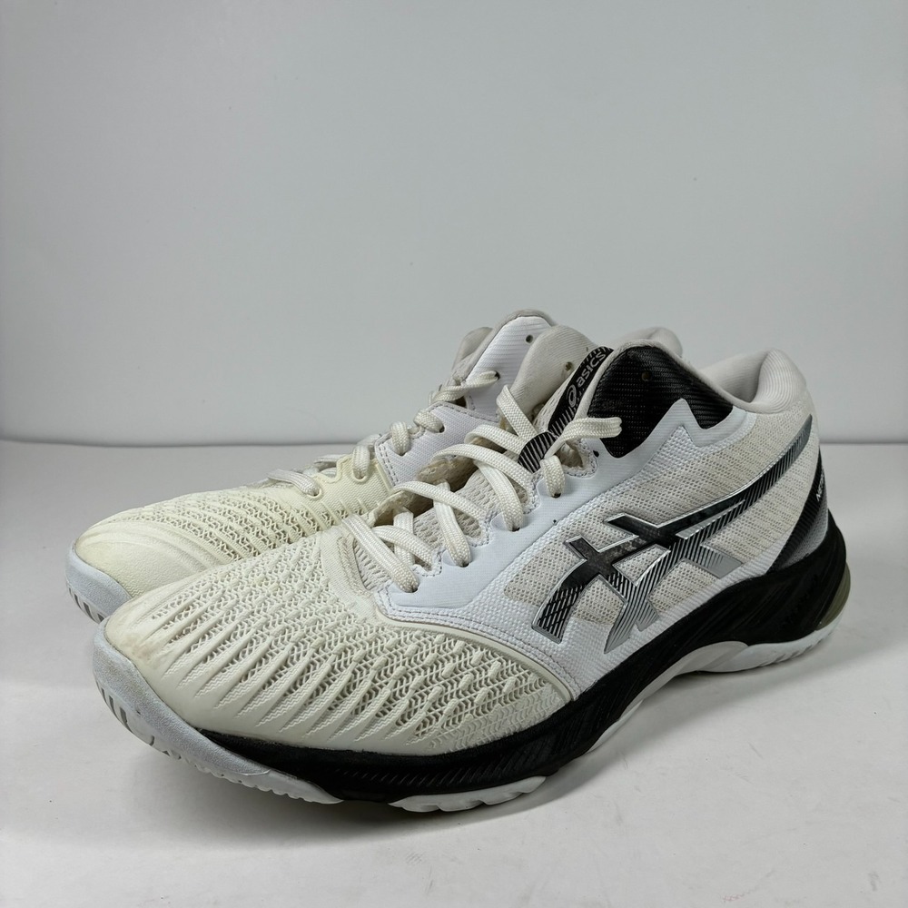 ASICS Netburner Ballistic FF MT 3 Mens 10.5 White/Black Volleyball Shoe 1051A074